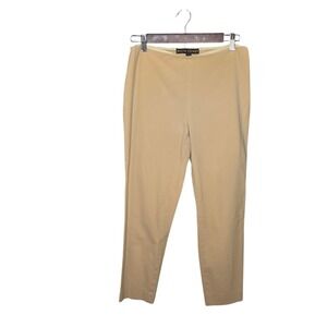 Ralph Lauren Black Label Side Zip Pants Cotton Blend Straight Leg Beige Womens 8